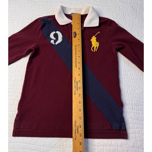 Polo By Ralph Lauren Boys Burgundy Long Sleeve Rugby Shirt SZ 6 Big Pony Preppy - Picture 8 of 8